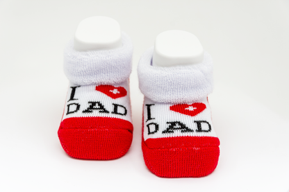 Alpini - New Born Socken "I Love Papa"