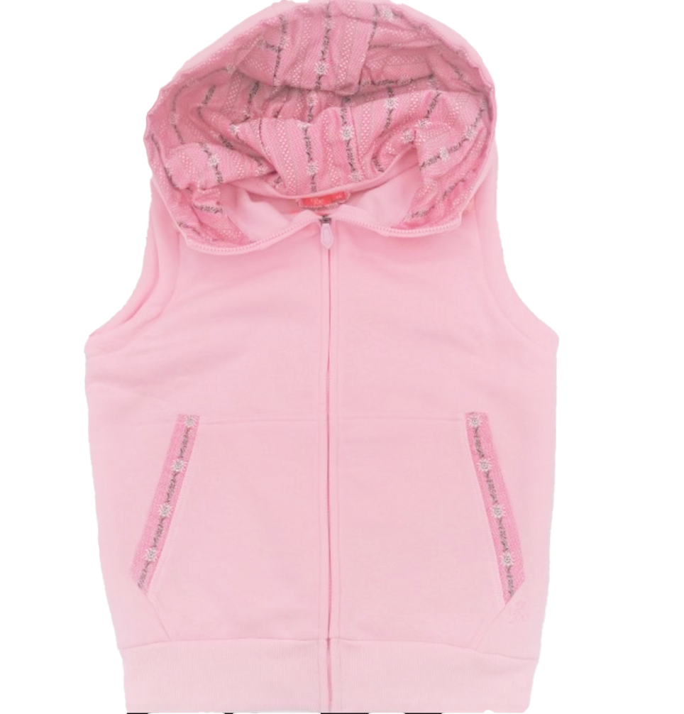 Edelweiss Gilet mit Kapuze pink