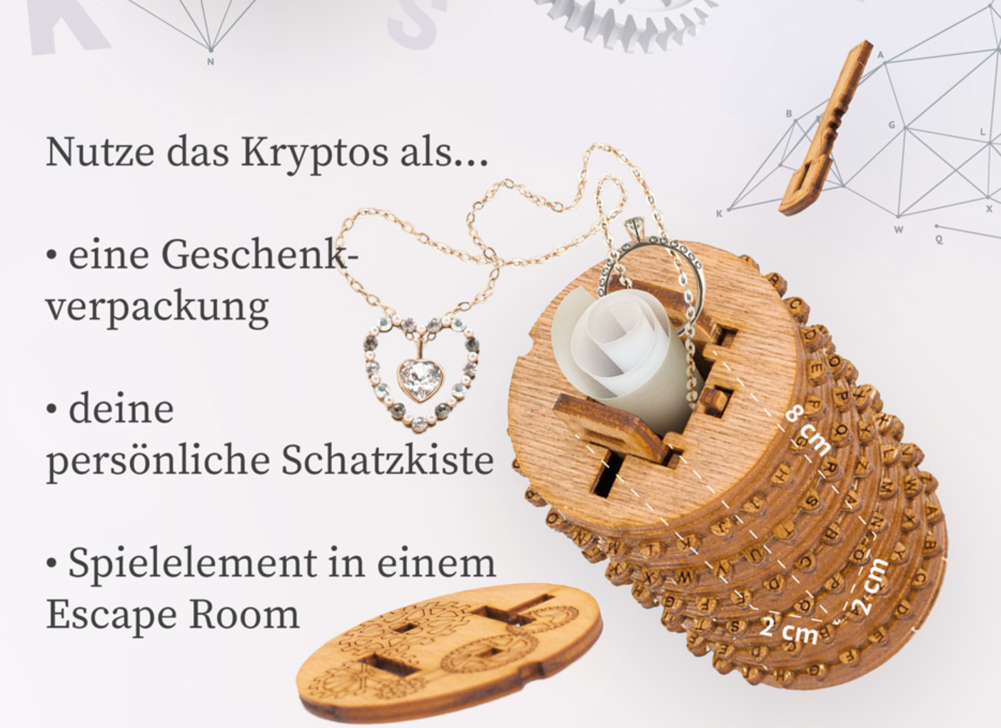 Kryptos - Cryptex Bausatz aus Holz