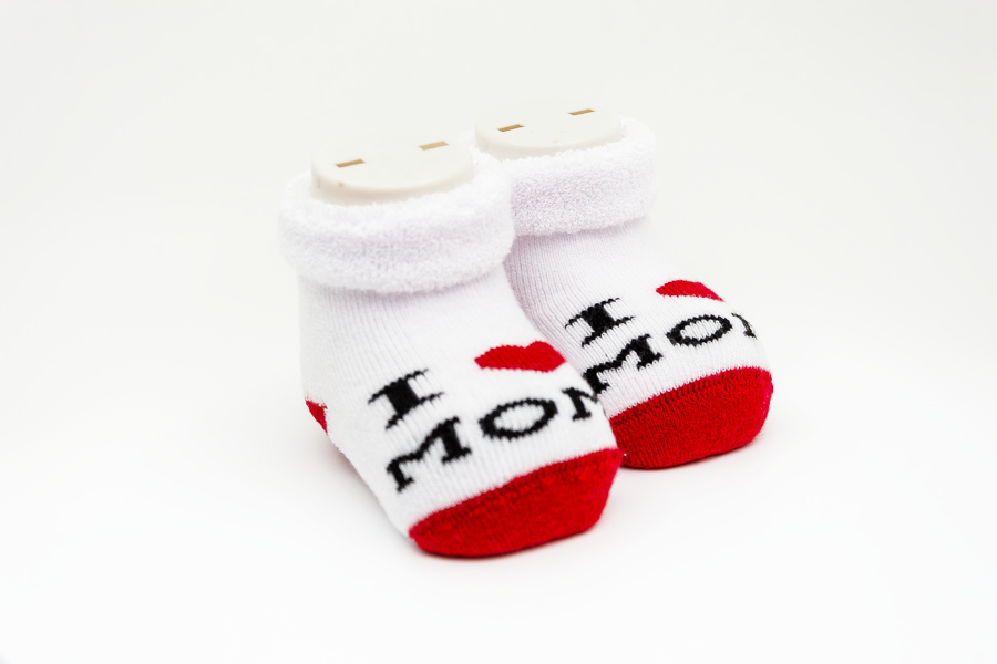 Alpini- New Born Socken " I Love Mom"