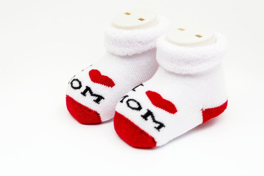 Alpini- New Born Socken " I Love Mom"