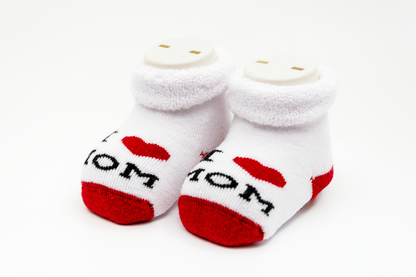 Alpini- New Born Socken " I Love Mom"