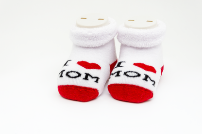 Alpini- New Born Socken " I Love Mom"