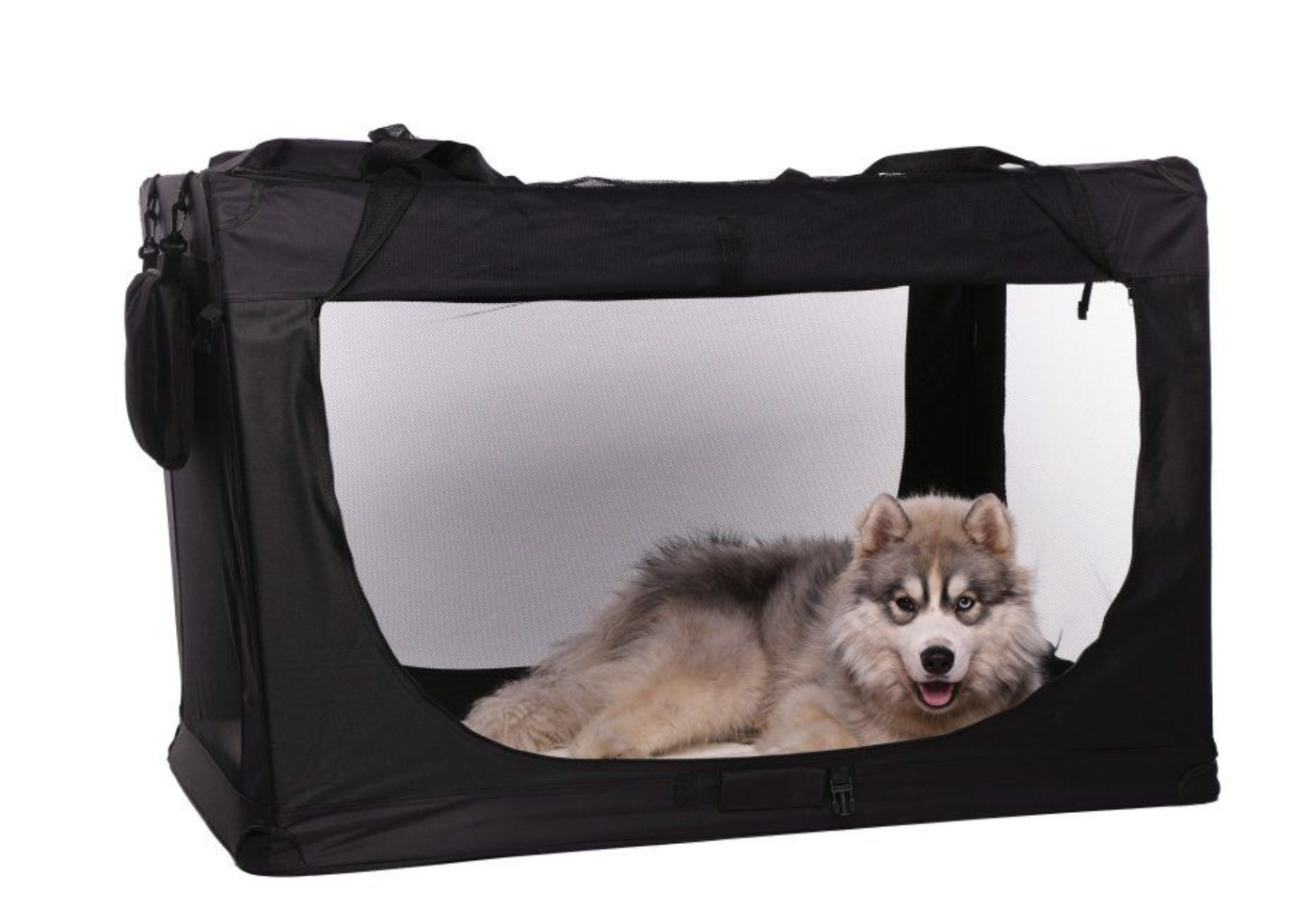 TOPMAST NYLON HUNDETRANSPORTBOX - SCHWARZ - FALTBAR