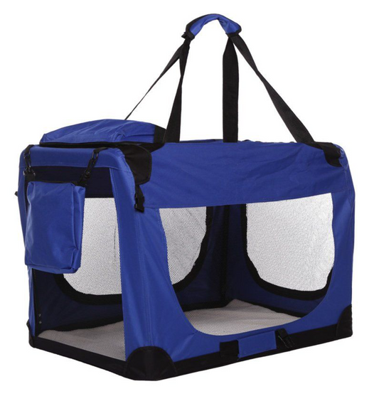 TOPMAST NYLON HUNDETRANSPORTBOX - BLAU - FALTBAR