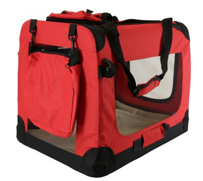 TOPMAST NYLON HUNDETRANSPORTBOX - ROT - FALTBAR