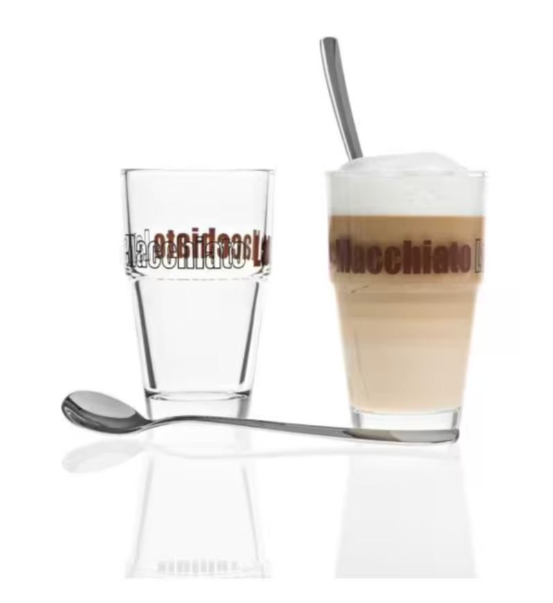 Latte Macchiato Becher 410 ml, 2 Stück, Transparent