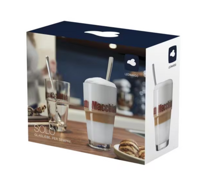 Latte Macchiato Becher 410 ml, 2 Stück, Transparent