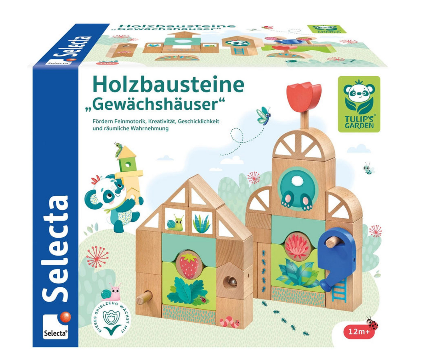 Selecta Holzbausteine Gewächshäuser 34 Teile