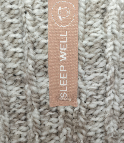 Beige Wolle Damensocken und Herrensocken Sleep Well, Taupe Label, Bettsocken, Wadensocke, 37-41