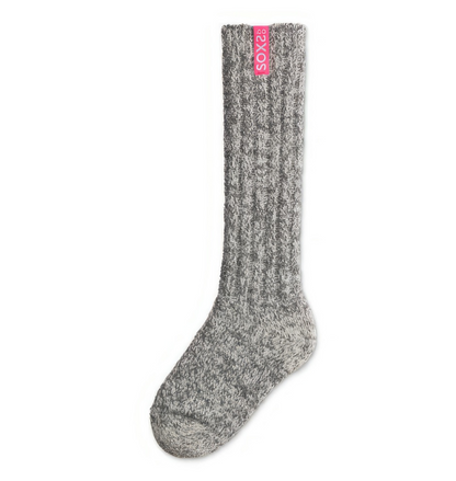 Graue Wolle Damensocken Bubblegum, Kniesocke, 37-41