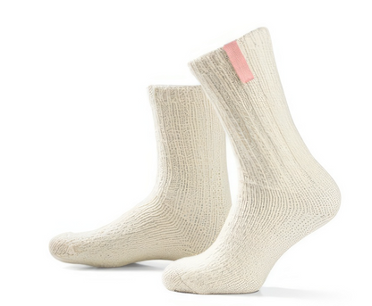 Weisse Wolle Damensocken Sleep Well, Pink Label, Bettsocken, Wadensocke, 37-41