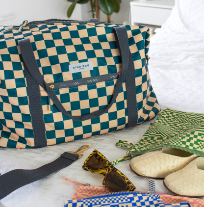 Weekender Checkerb. Teal & Biege