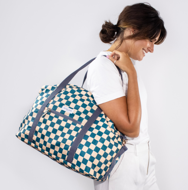 Weekender Checkerb. Teal & Biege