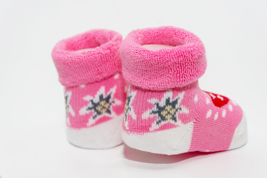 Alpini - New Born Socken "Herz" pink