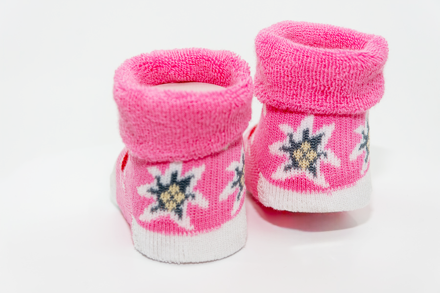 Alpini - New Born Socken "Herz" pink